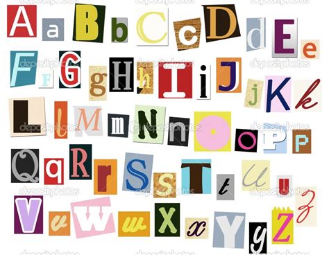 Alphabet Letters To Cut Out | Colorful alphabet with letters torn from newspapers | Stock Photo ...