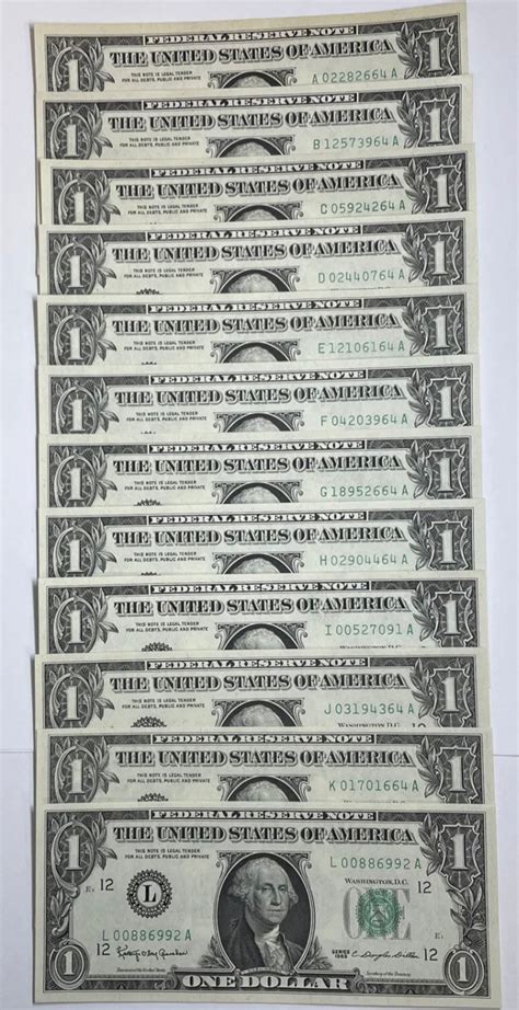 1963 1.00 One Dollar Bill Federal District Set A-L All 12 FREE - Etsy