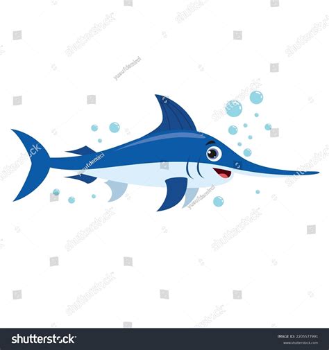 Cartoon Drawing Swordfish Stock Vector (Royalty Free) 2205577991 ...