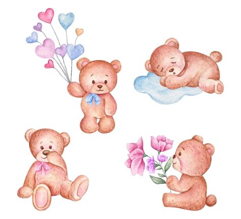 Watercolor Little Bear Portrait Images - Free Download on Freepik