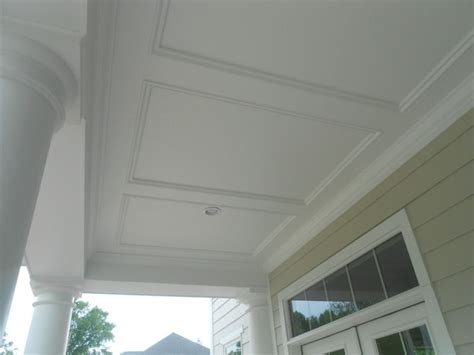 Hardie Smooth Panel w/ trim | Porch ceiling, Custom porch, Hardie