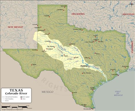 Colorado River Texas Map, Map of Colorado River Texas