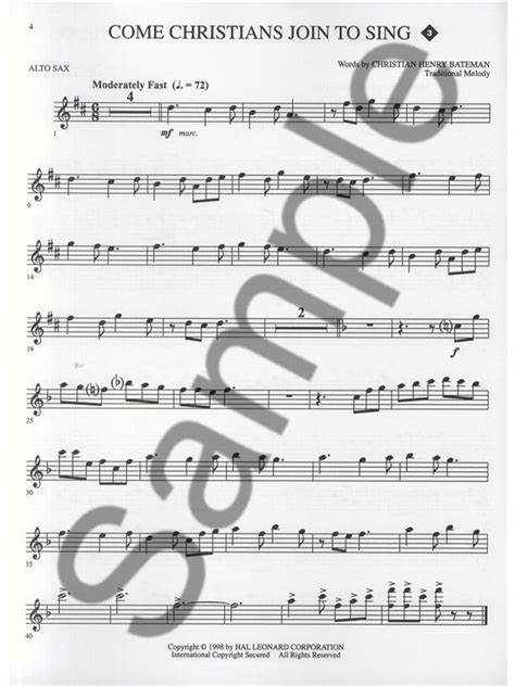 Praise And Worship Hymn Solos - Alto Saxophone - Alto Saxophone Sheet Music - Sheet Music ...