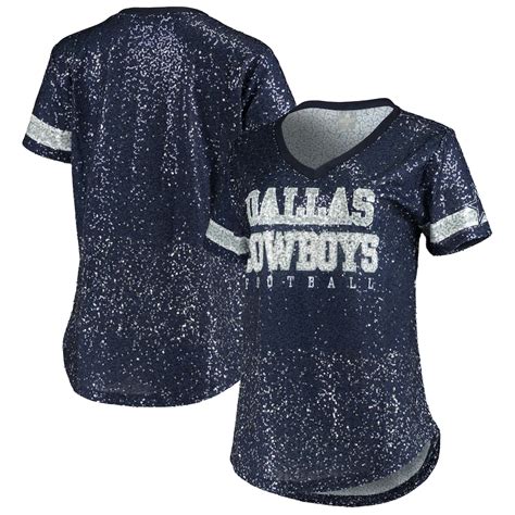 Women's Dallas Cowboys Navy Ensley Sequin V-Neck T-Shirt | Dallas cowboys women, Dallas cowboys ...