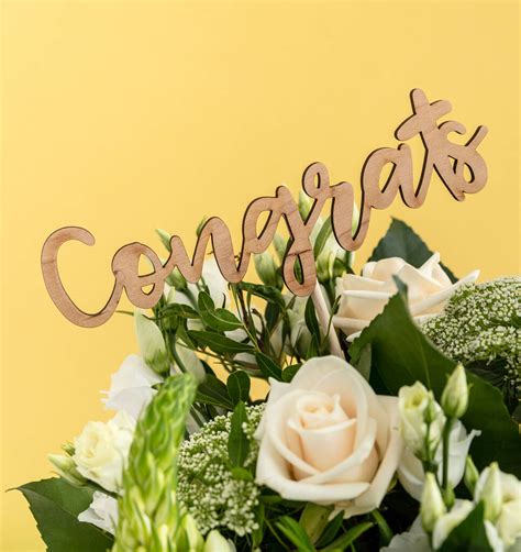 Congratulations 'Congrats' Wooden Flower Prop By Postbox Party