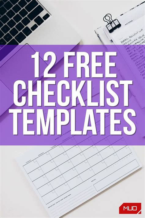 12 Free Checklist Templates to Help You Avoid Mistakes | Checklist template, Free checklist ...