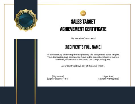 Free Sales Target Achievement Certificate Template - Edit Online & Download | Template.net