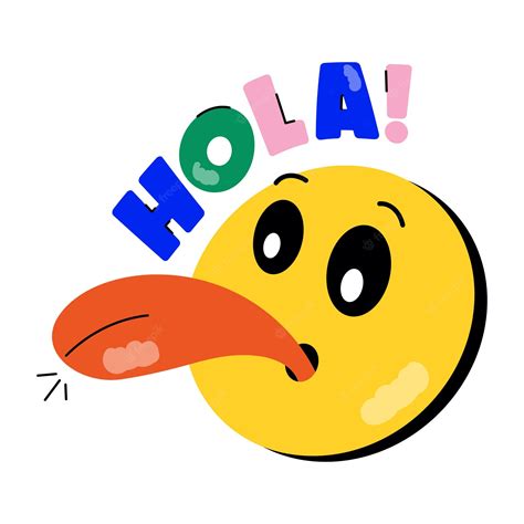 Premium Vector | Get a glimpse of this cute hola emoji sticker