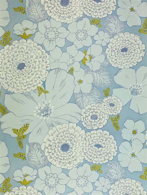 Vintage Blue Floral Wallpaper | Vintage Wallpapers - Online Shop