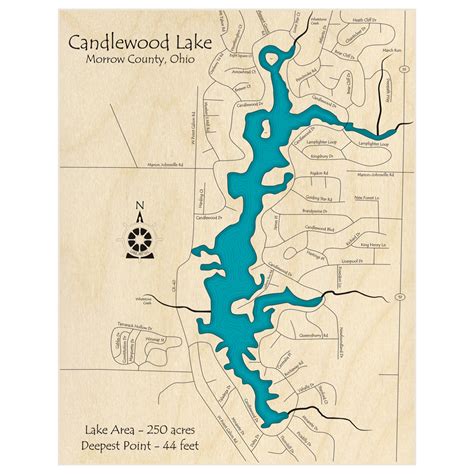 Candlewood Lake 3D Custom Wood Map – Lake Art LLC