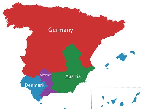 Spain can fit (by area) Germany, Austria, Denmark and Slovenia : r/MapPorn