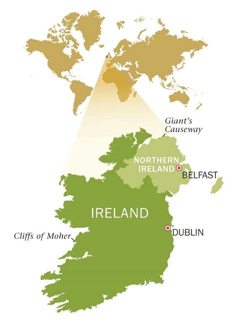 Emerald isle ireland map - Map of emerald isle ireland (Northern Europe ...