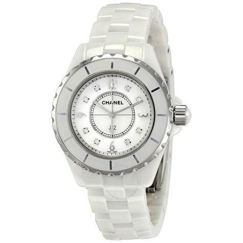 Chanel J12 White Ceramic Diamonds Quartz Ladies Watch H2422 ...