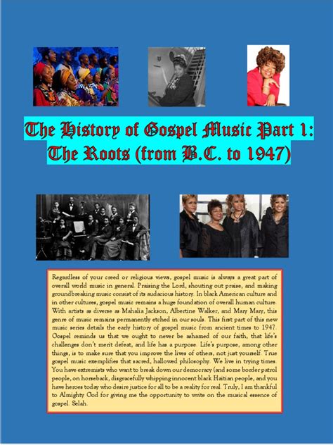 The History of Gospel Music Part 1: The Roots | PDF | Gospel Music ...