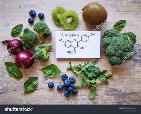 Healthy Foods High Kaempferol Structural Chemical Stock Photo ...