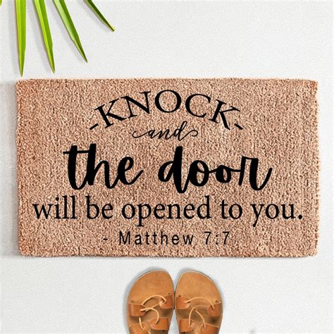 Knock & The Door Will Be Opened To You Bible Verse Flocked | Etsy