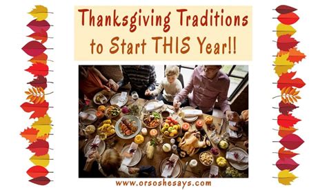 12 Thanksgiving Traditions to Start This Year - Or so she says...