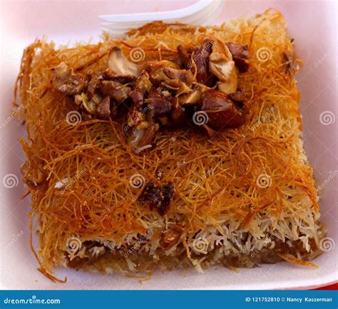 Kanafeh, a Palestinian Dessert Stock Photo - Image of crispy ...