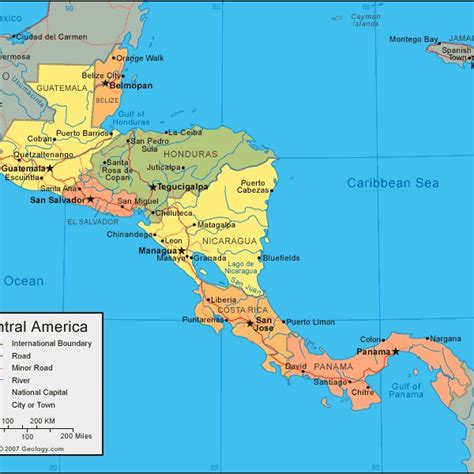 Central America map. Source: Geology.com. | Download Scientific Diagram