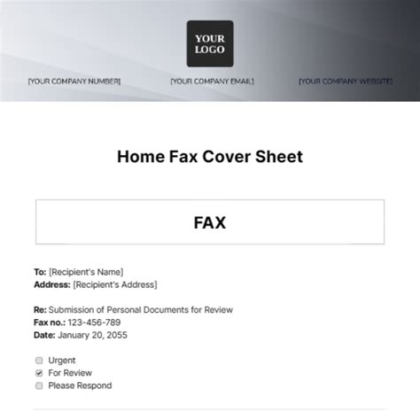 Fax Cover Sheet Templates - Edit Online & Download | Template.net