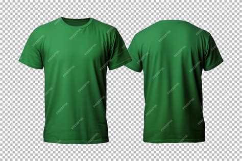 Premium PSD | Realistic set of male green tshirts mockup front and back ...