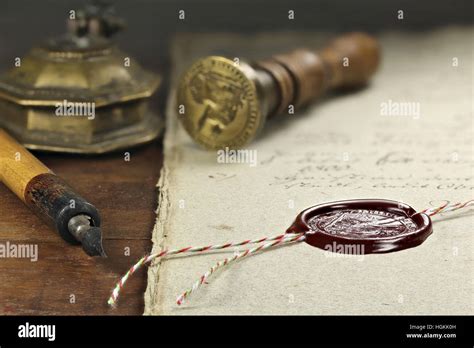 wax seal on document Stock Photo - Alamy