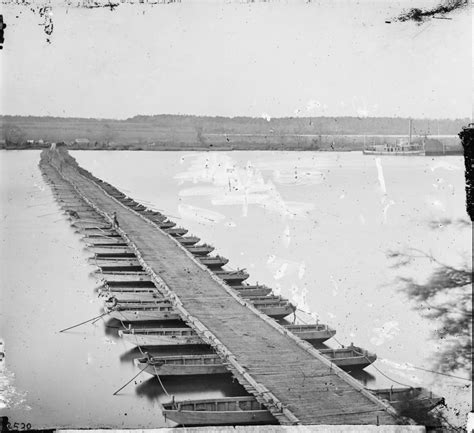 The Civil War Pontoon Bridge Across The James River Jones Landing ...