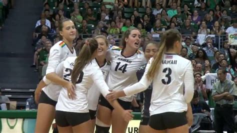 Hawaii Women's Volleyball Highlights vs UCLA 9-3-16 - YouTube