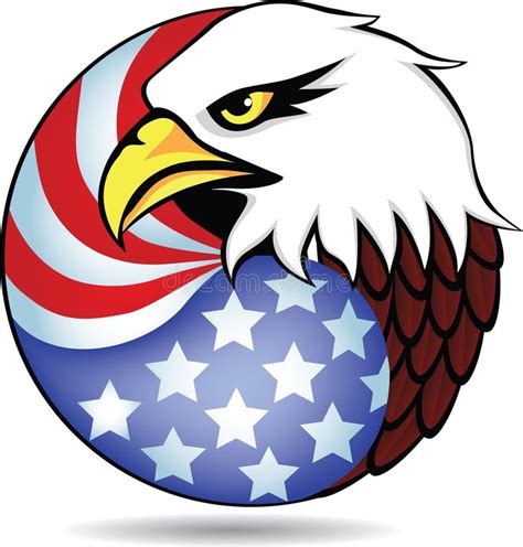 Eagle Head And American Flag Stock Vector - Illustration of patriotic, silhouette: 17817790