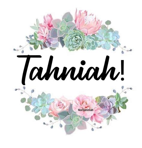 the word tahnah surrounded by flowers and succulents on a white background