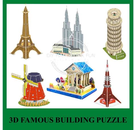 3D FAMOUS BUILDING PUZZLE / 3D BUILDING PUZZLE / DIY 3D PUZZLE HOUSE ...