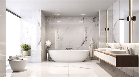 3d Rendering Of A White Marble Bathroom Background, 3d Rendering Luxury Modern Design Bathroom ...