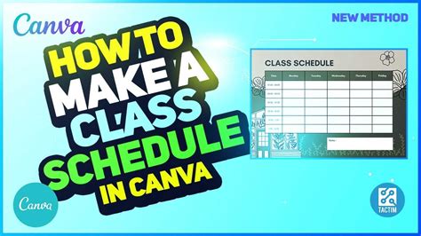 How to Make a Class Schedule in Canva - Easy Step by Step Tutorial ...