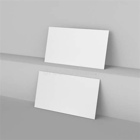 Blank White 3d Visiting Card Template 3d Render Illustration for Mock Up and Design Presentation ...