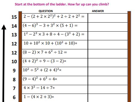 BIDMAS (worksheet + answers) | Teaching Resources