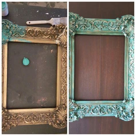 Before & After, ornate gold frame painted with chalk paint and wet distressed. | Diy painting ...