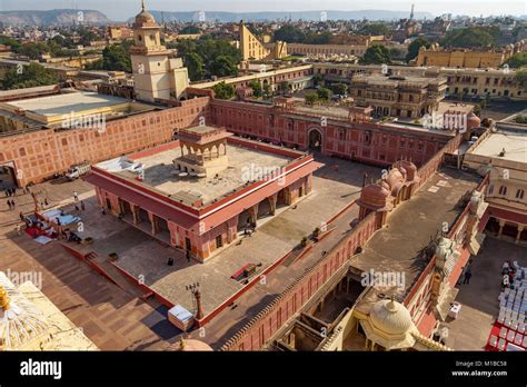 City Palace Jaipur Rajasthan - Aerial view of royal palace compound ...