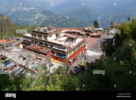 View over Rumtek Monastery, largest monastery in Sikkim, India Stock ...