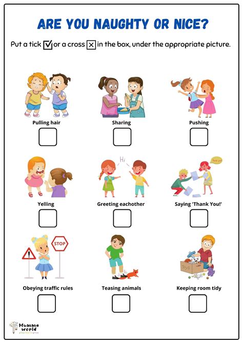 Manners Worksheet | Printable Good vs Bad Manners Worksheet - Mummaworld.com