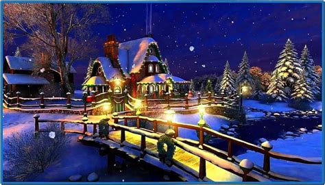 White christmas 3d screensaver and animated wallpaper - Download free