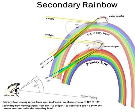 optics - Why double rainbows have the orders of the color bands in them inverted? - Physics ...