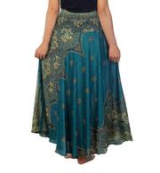 WOMENS TEAL BOHO MAXI SKIRT – Lannaclothesdesign Shop