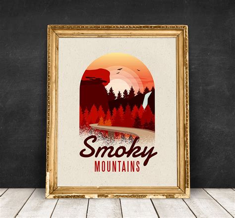 Great Smoky Mountains National Park Poster Vintage Smokey | Etsy