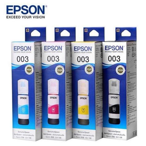 EPSON 003 T003 ORIGINAL REFIL INK BLACK C,M,Y FOR PRINTER L3110 L3150 L3250 L3210 L1210 L3156 ...