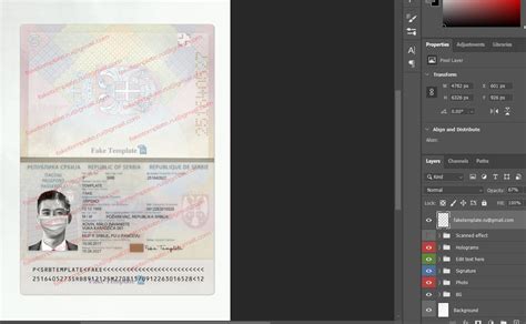 Serbian Passport Template Psd - Fake Serbian Passport