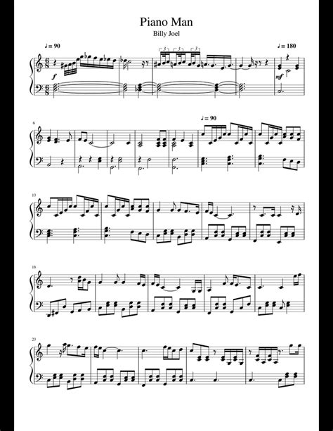 Billy Joel - Piano Man sheet music for Piano download free in PDF or MIDI