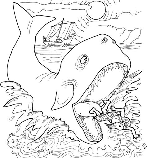 Free Printable Jonah and The Whale Coloring Pages For Kids