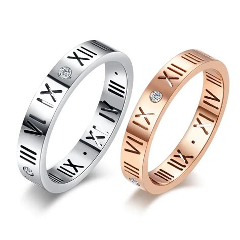 Roman Numerals Ring Men Women Jewelry Stainless Steel Cool Punk Male Bijoux Band Gift-in Rings ...