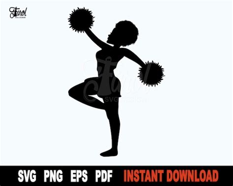 Afro Cheerleader SVG Cut File Sport Clipart SVG File for - Etsy