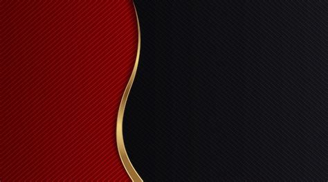 Premium Vector | Simple abstract background red and black with gold border